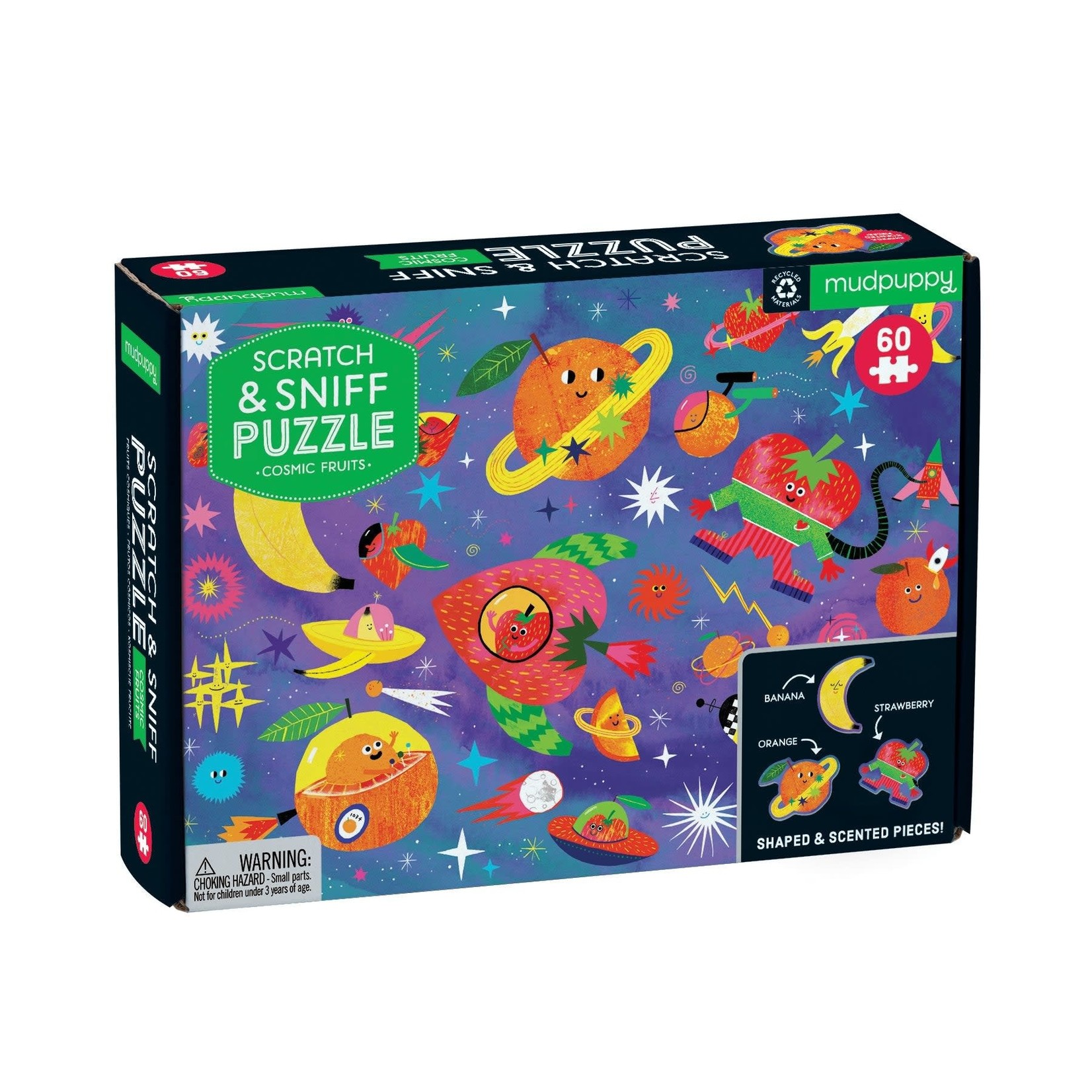 Mudpuppy Scratch and Sniff - Cosmic Fruits 60 Piece Puzzle