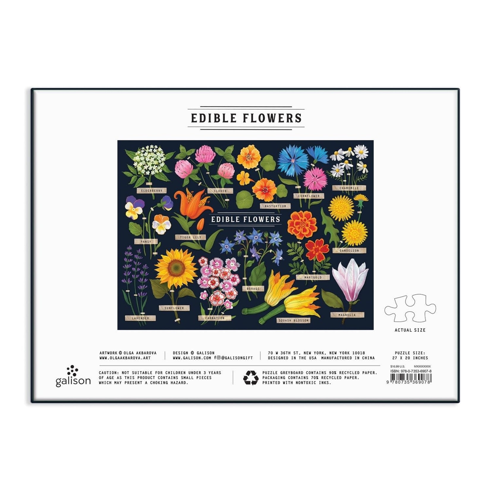 galison Edible Flowers 1000 Piece Jigsaw Puzzle