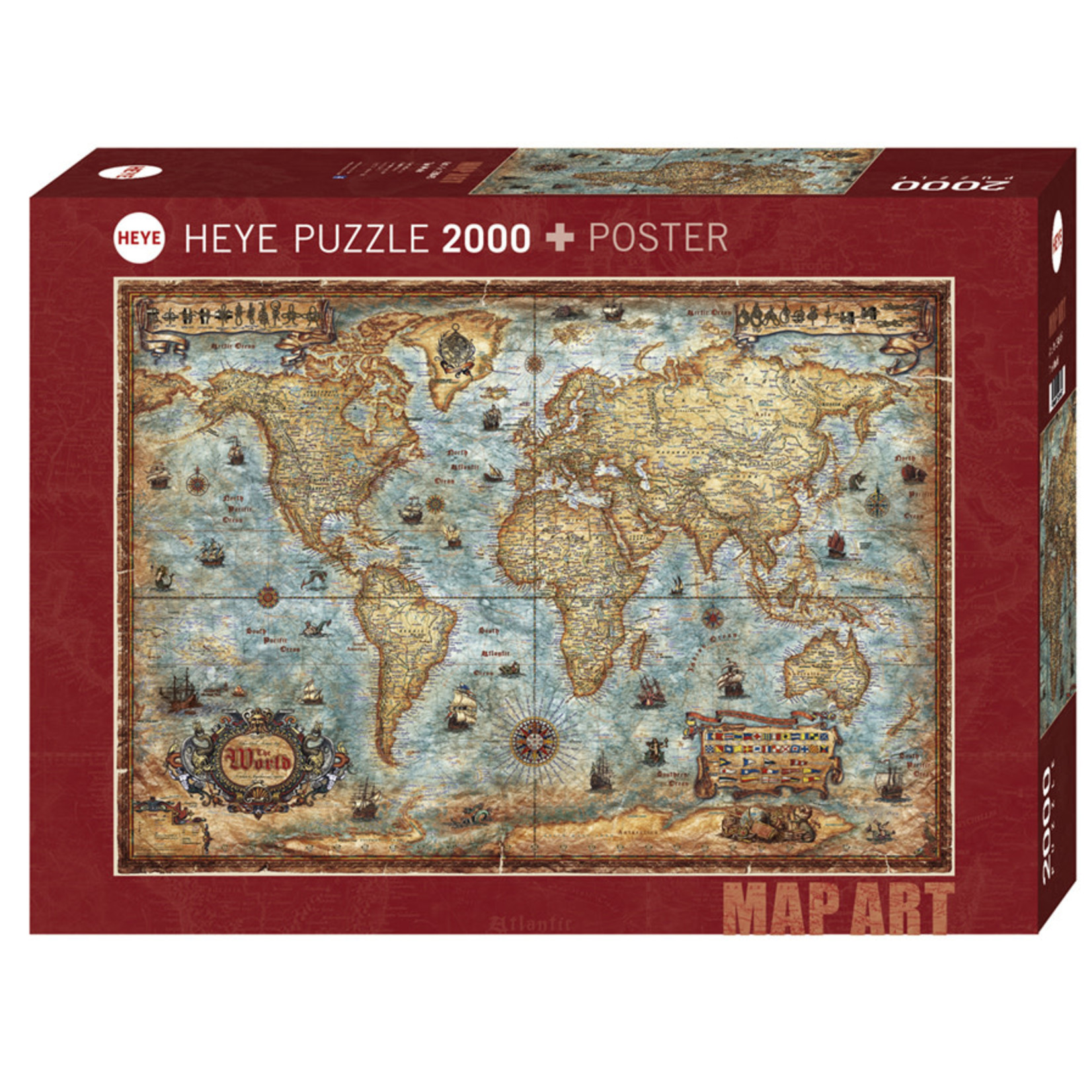 Heye Map Art - The World 2000 Piece Puzzle