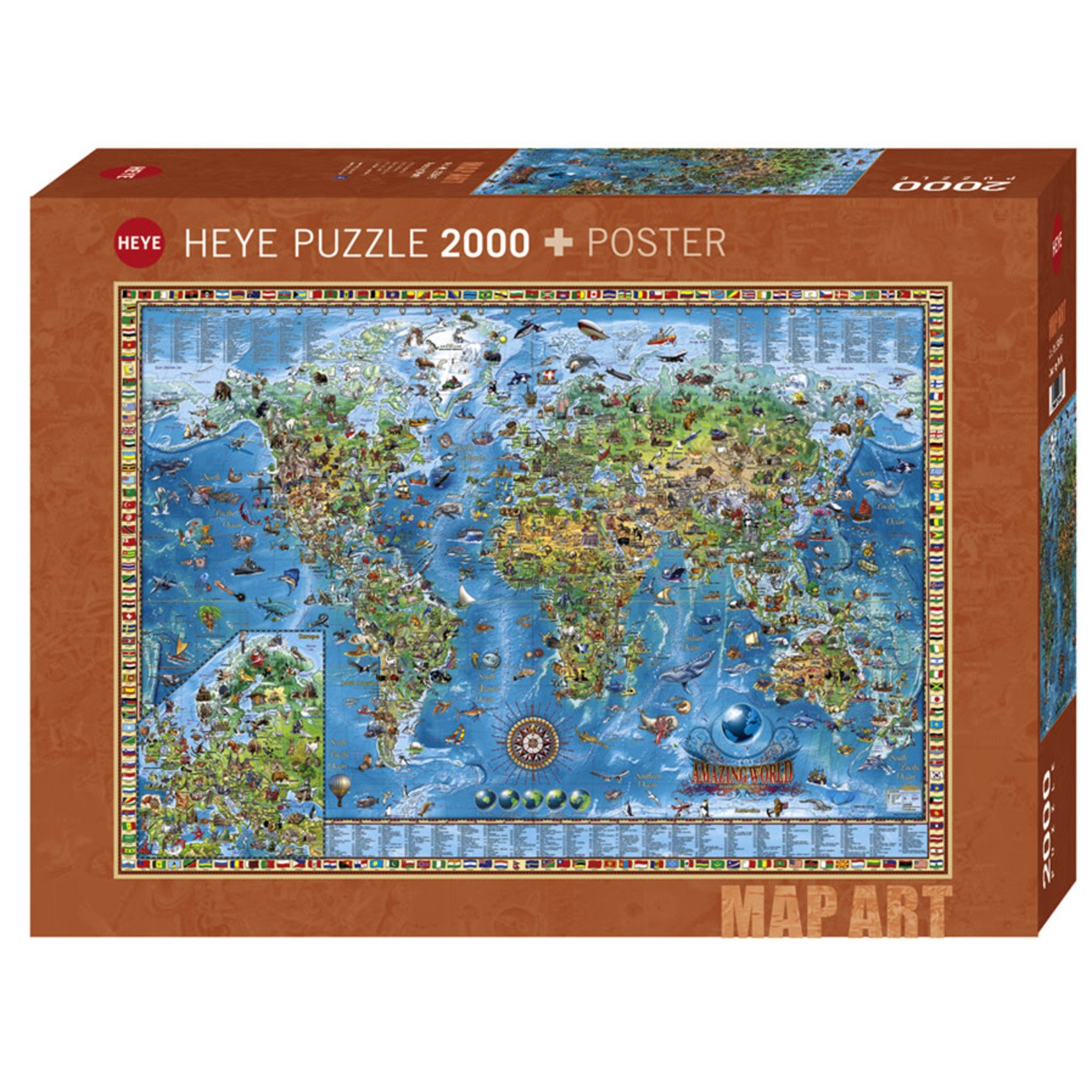 Heye Map Art - Amazing World 2000 Piece Puzzle