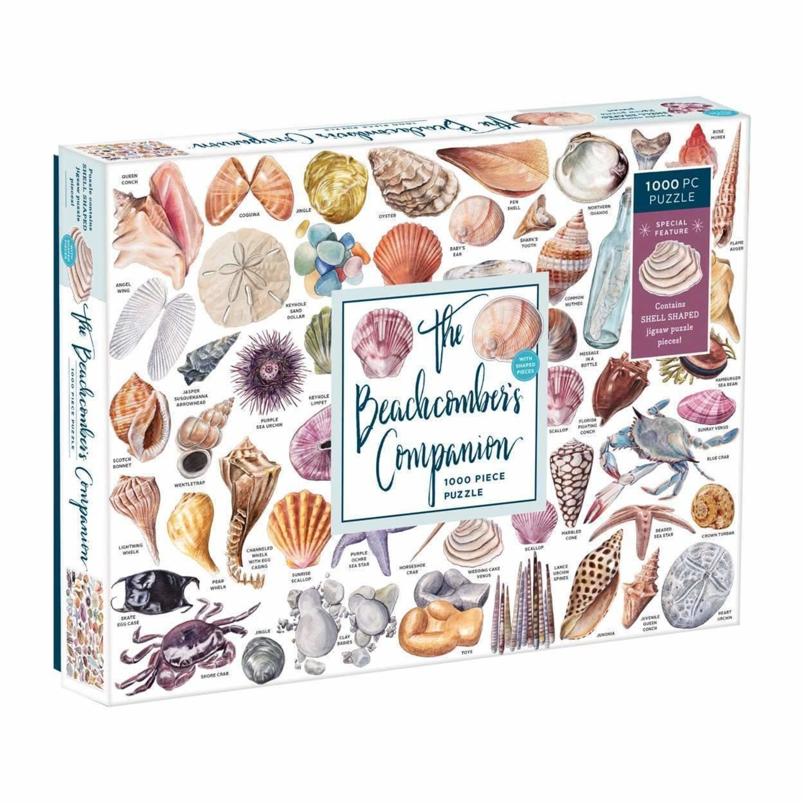 galison Beachcomber's Companion, The 1000 Piece Jigsaw Puzzle With Shaped Pieces