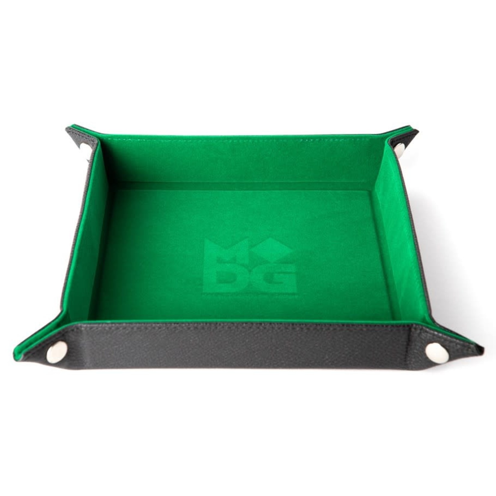 Metallic Dice Games Folding Dice Tray, Velvet: Green 10" x 10"