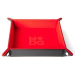 Metallic Dice Games Folding Dice Tray, Velvet: Red 10" x 10"