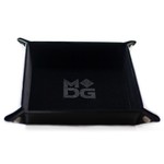 Metallic Dice Games Folding Dice Tray, Velvet: Black 10" x 10"