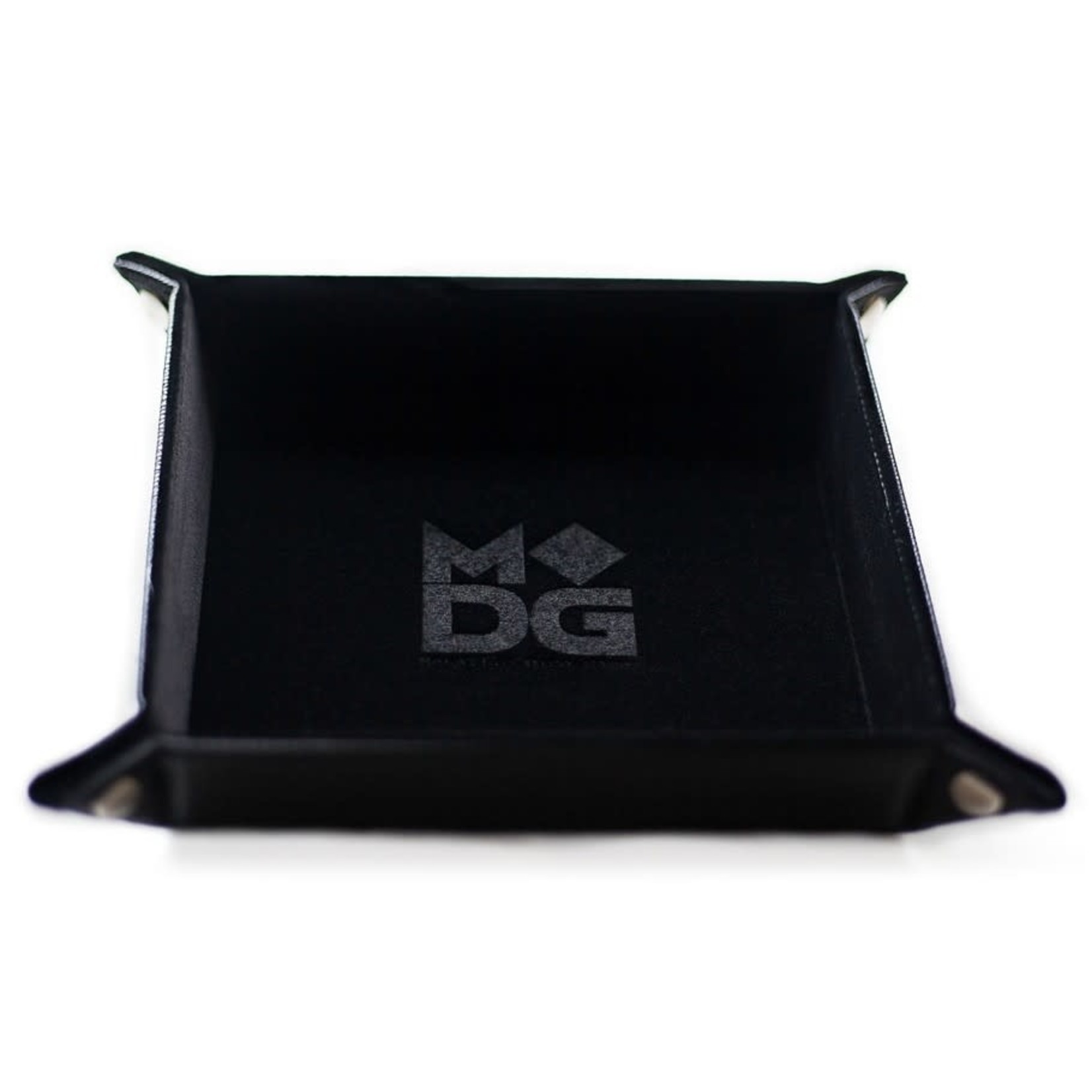 Metallic Dice Games Folding Dice Tray, Velvet: Black 10" x 10"