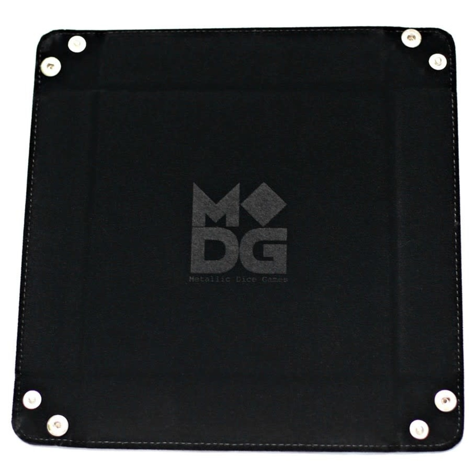 Metallic Dice Games Folding Dice Tray, Velvet: Black 10" x 10"
