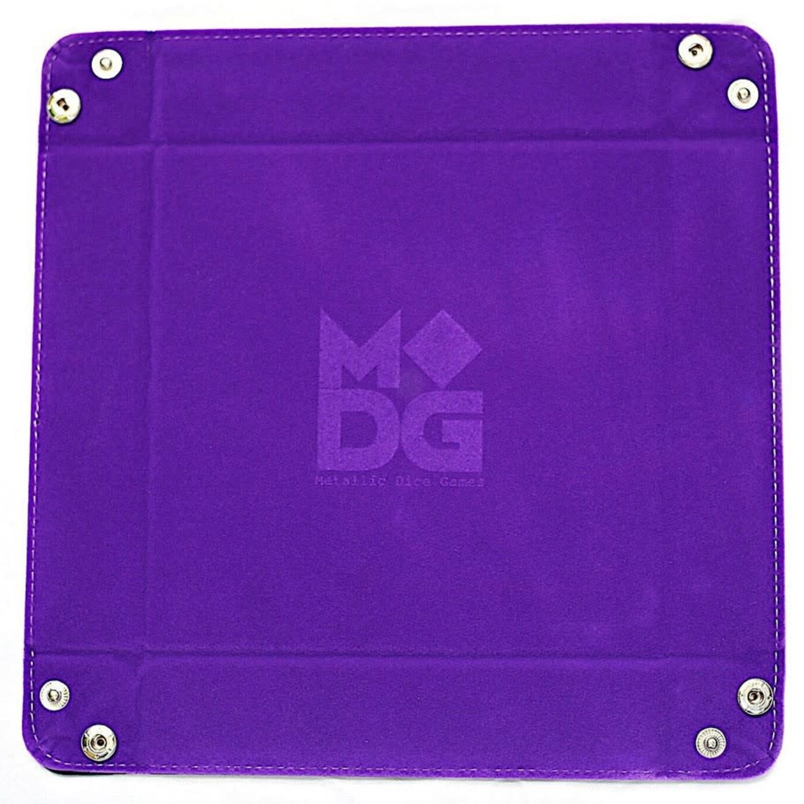 Metallic Dice Games Folding Dice Tray, Velvet: Purple 10" x 10"