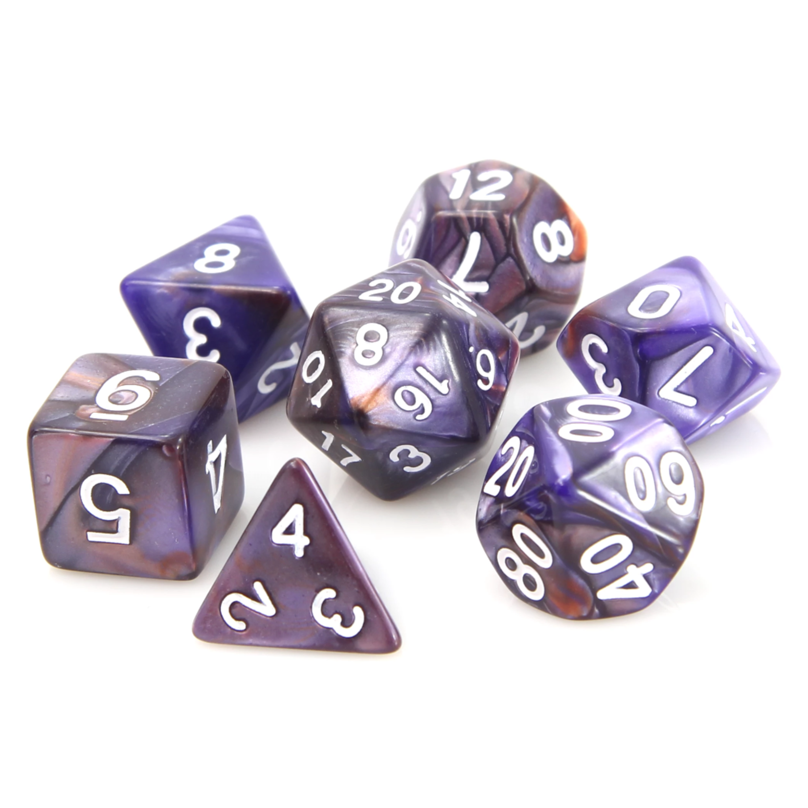Die Hard Dice 7 Piece RPG Set - Copper and Purple Alloy