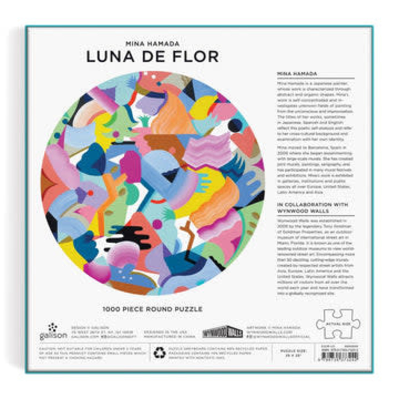 galison Luna de Flor 1000 Piece Round Puzzle