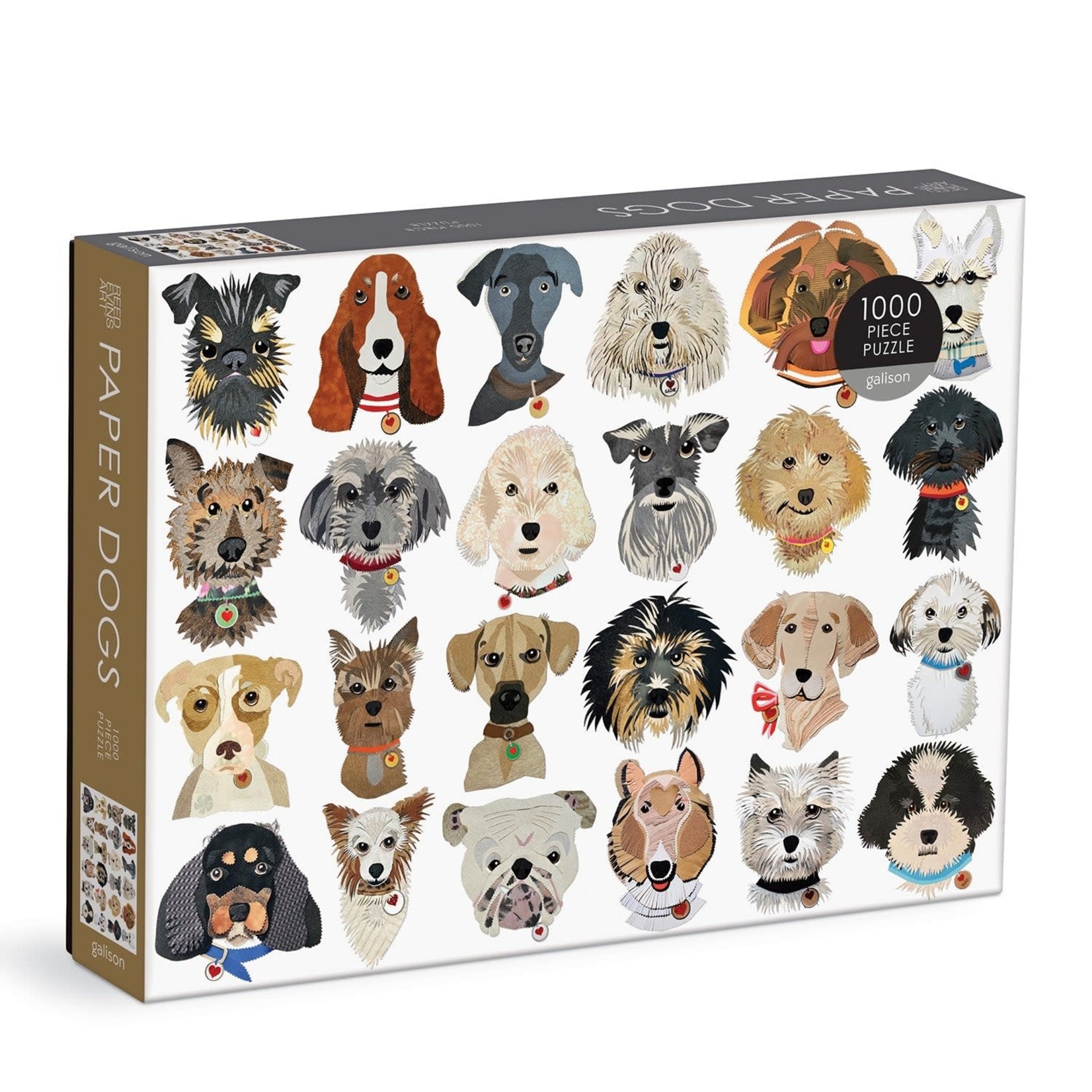 galison Paper Dog 750 Piece Shaped Jigsaw Puzzle