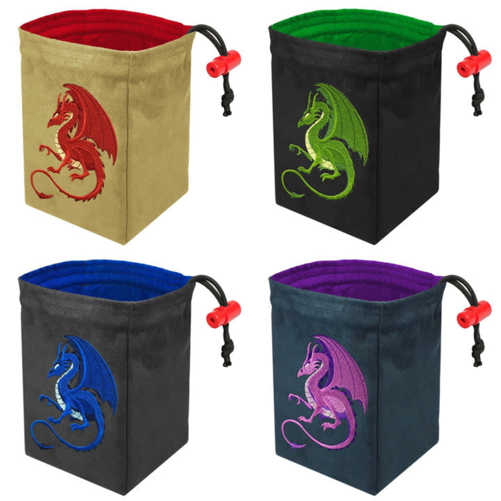 Red King Co. Embroidered Dice Bag - Fantasy Dragon Red