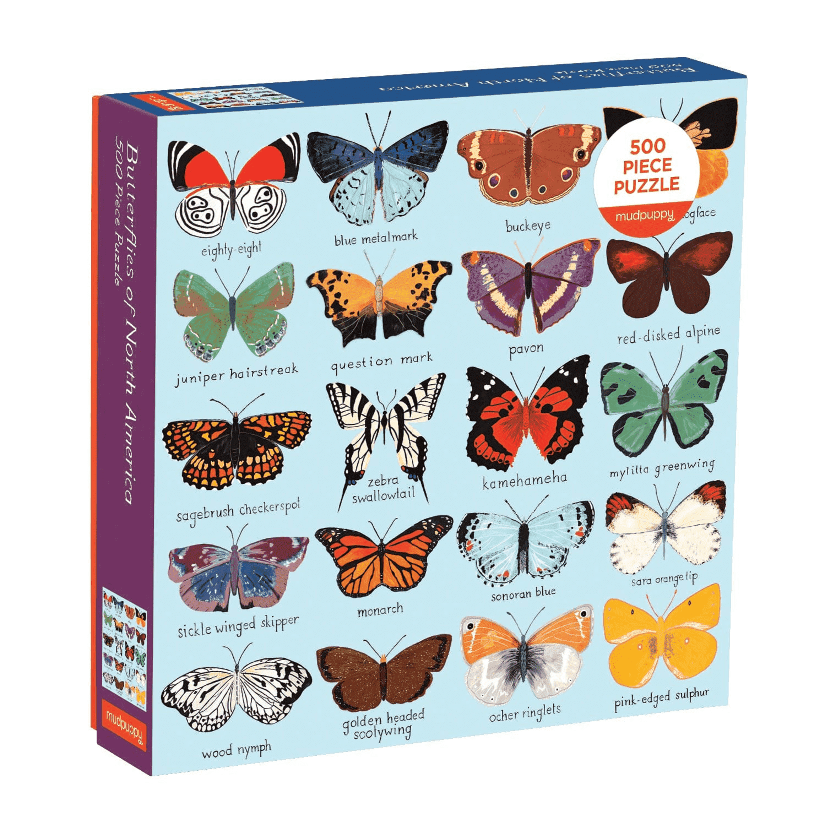 Mudpuppy Butterflies Of North America 500 Piece Family Puzzle