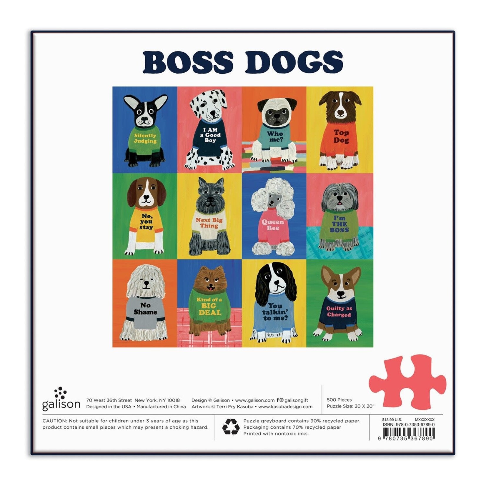 galison Boss Dogs 500 Piece Family Jigsaw Puzzle