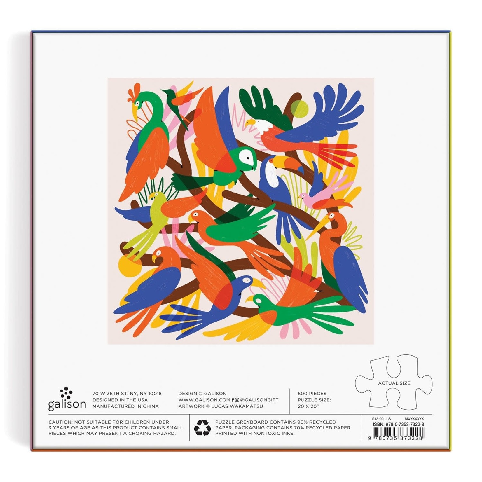 galison Chromatic Birds 500 Piece Puzzle