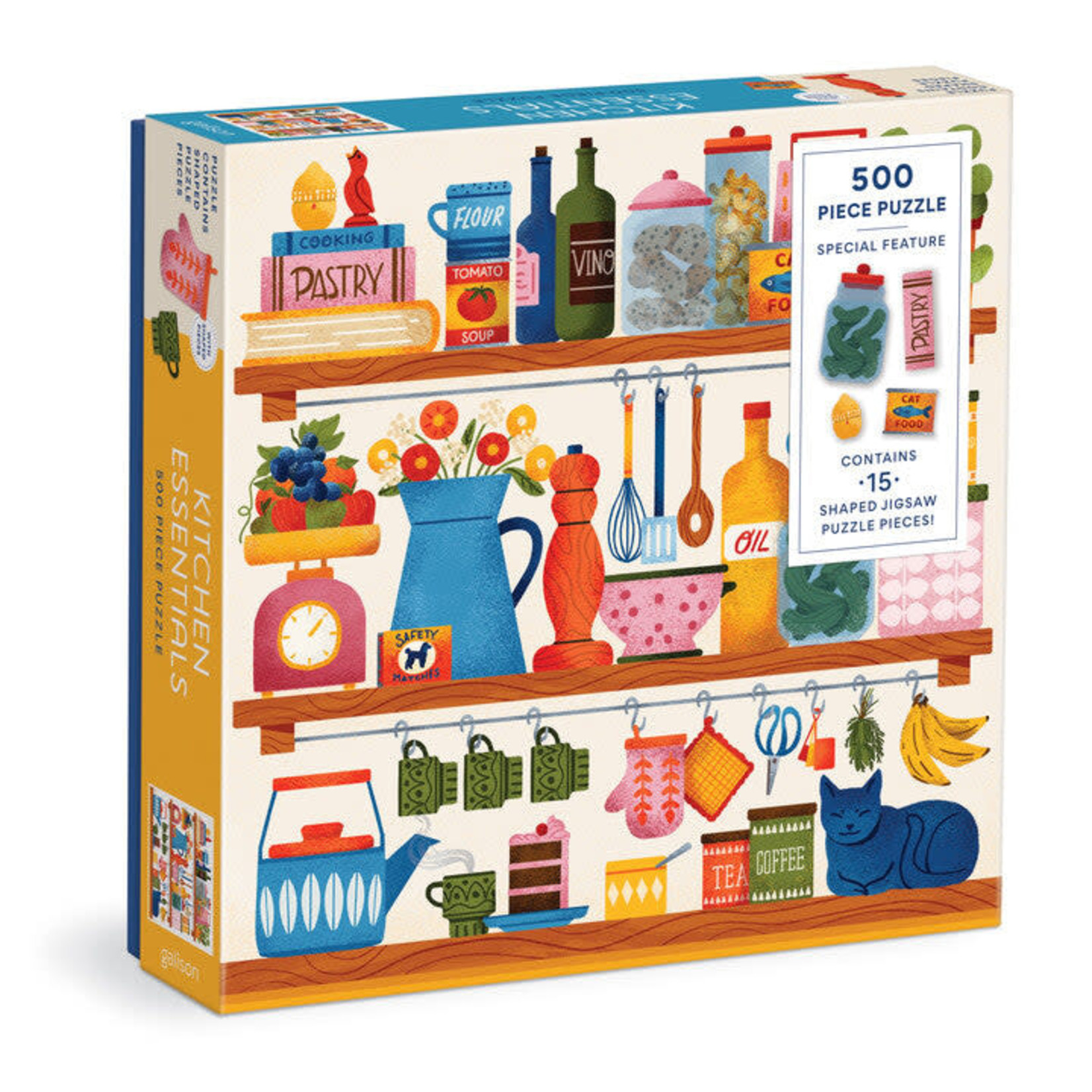 galison Kitchen Essentials 500 Piece Puzzle with Shaped Pieces
