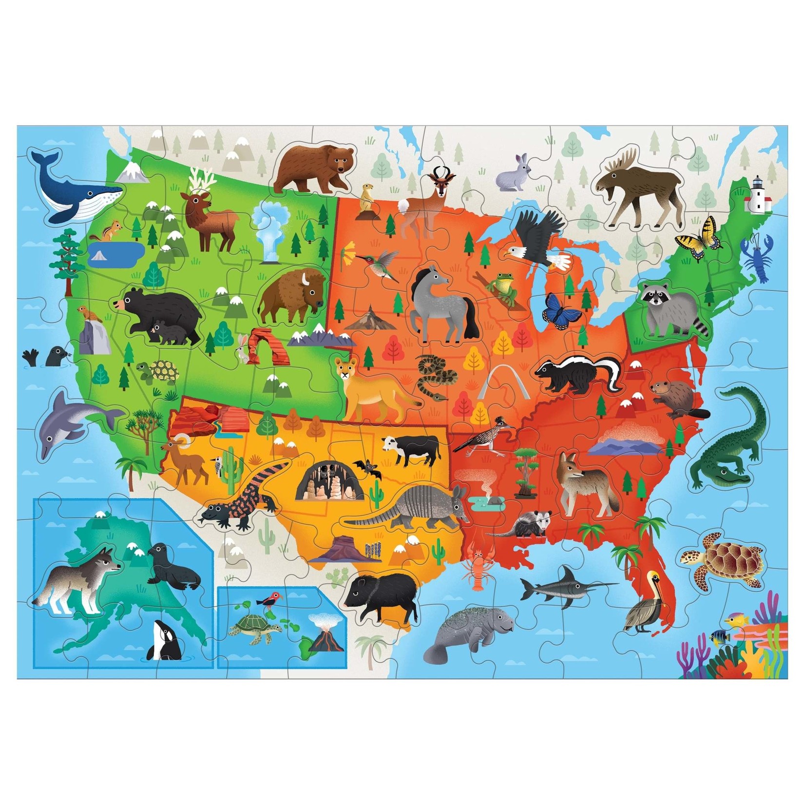 Mudpuppy Little Park Ranger National Parks Map of the U.S.A. Geography Puzzle