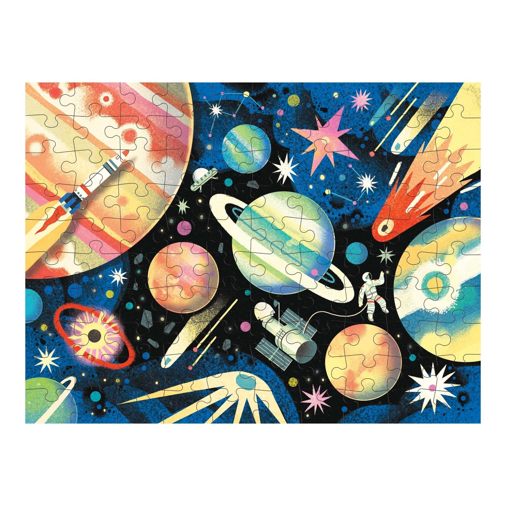 Mudpuppy Double-Sided Puzzle - Space Mission 100 Pieces
