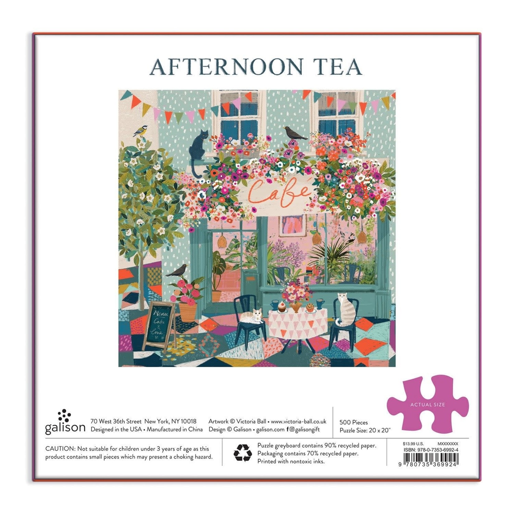 galison Afternoon Tea 500 Piece Jigsaw Puzzle