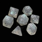 Die Hard Dice 7 Piece RPG Set - Glacial Moonstone with Silver