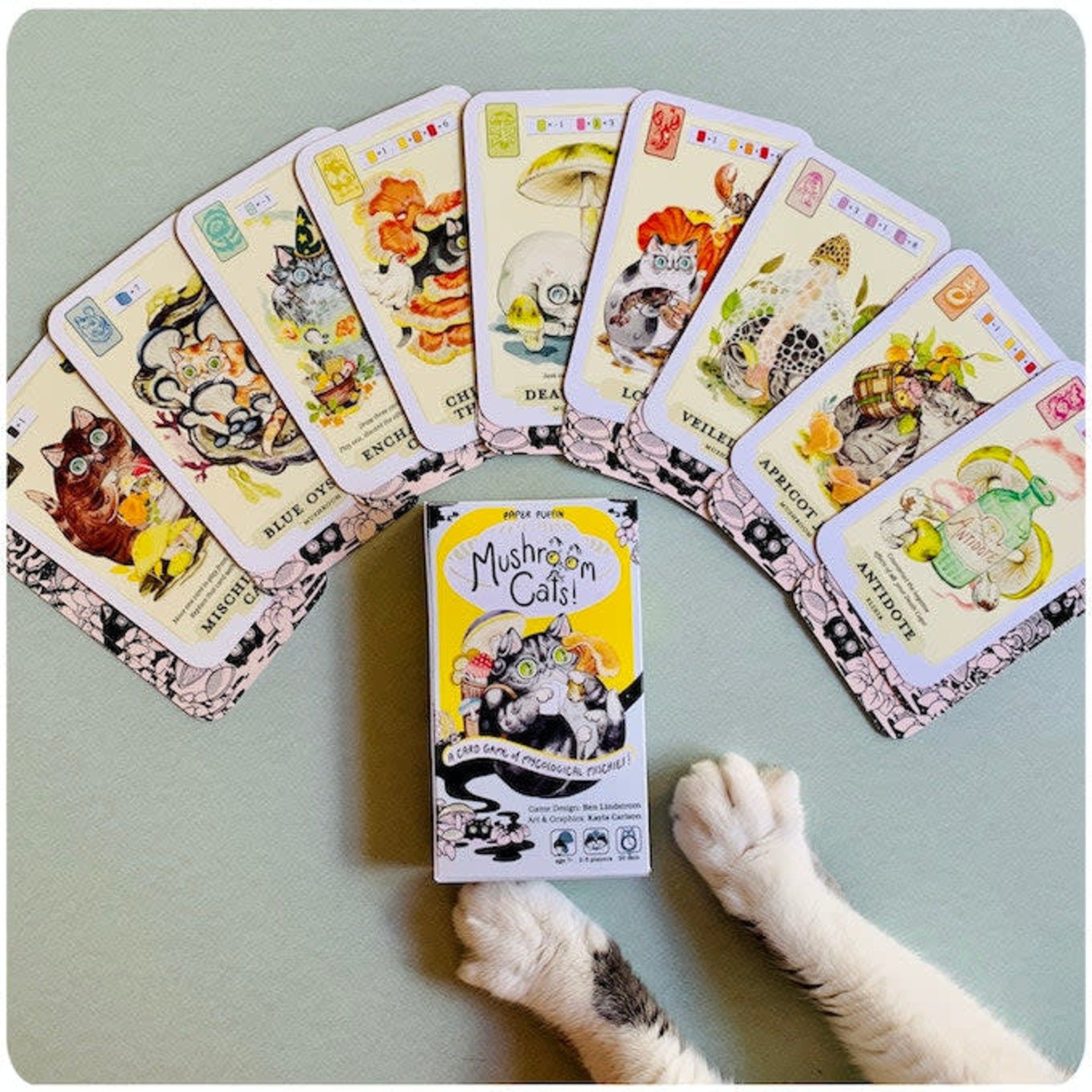 Paper Puffin Mushroom Cats! Card Game