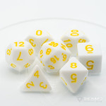 Die Hard Dice 7 Piece RPG Set - White with Pastel Yellow