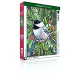 New York Puzzle Co Cornell Lab of Ornithology, The - Black-capped Chickadee 500 Piece Puzzle