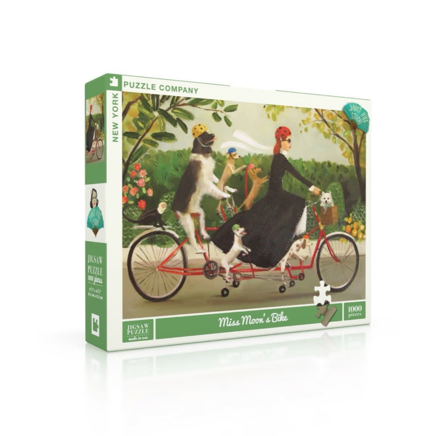 New York Puzzle Co Janet Hill Studio - Miss Moon's Bike 1000 Piece Puzzle