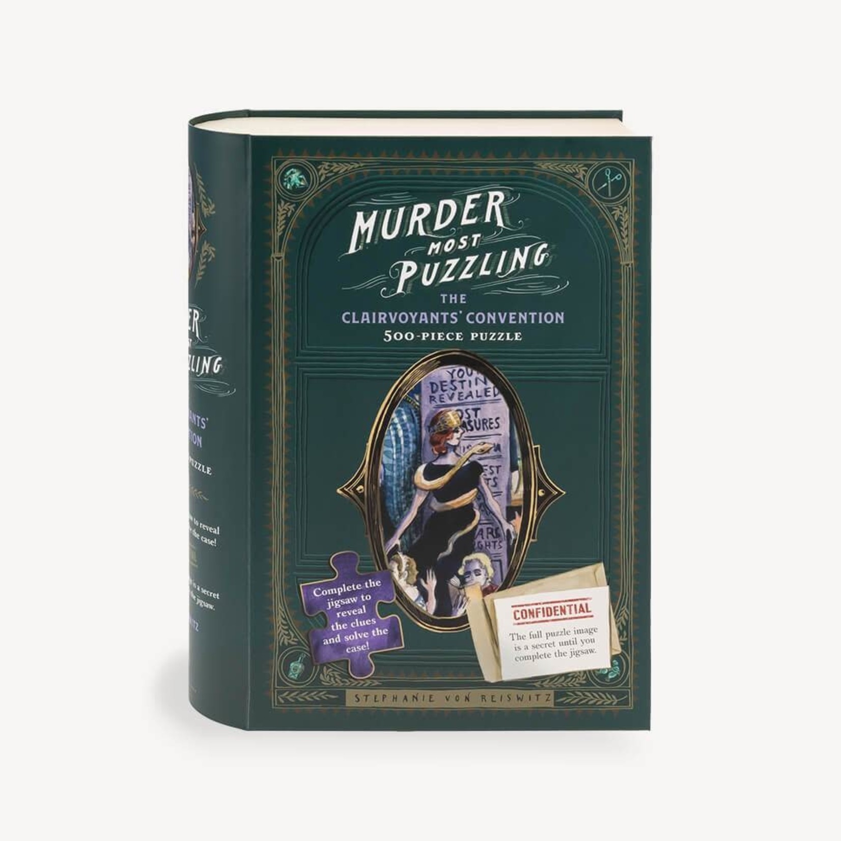 Chronicle Books Murder Most Puzzling The Clairvoyants' Convention 500-Piece Puzzle