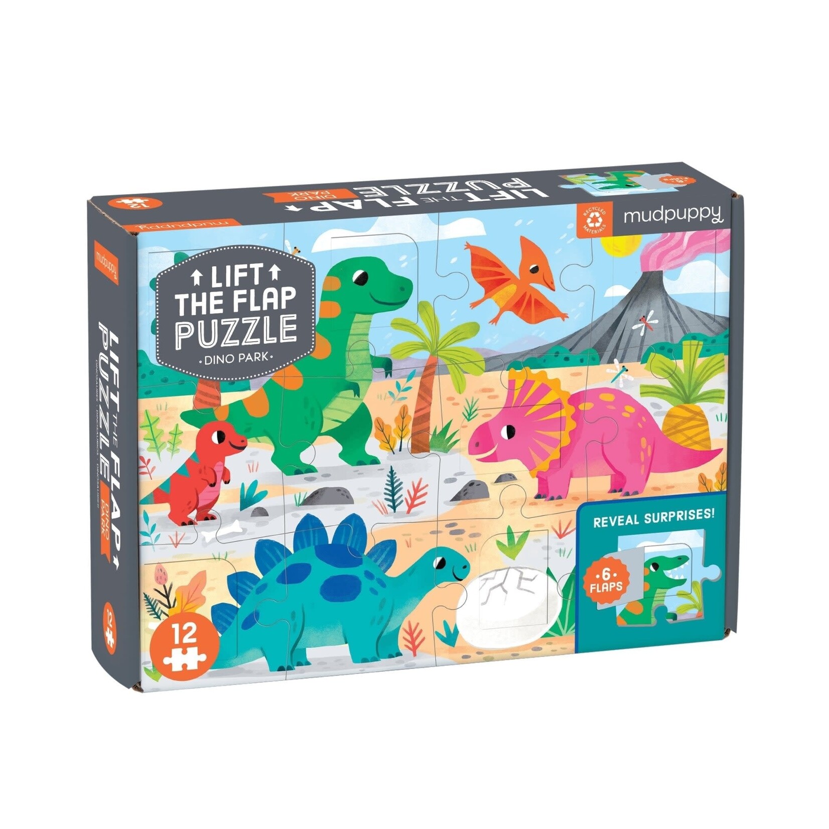 Mudpuppy Lift the Flap - Dino Park 12 Piece  Puzzle