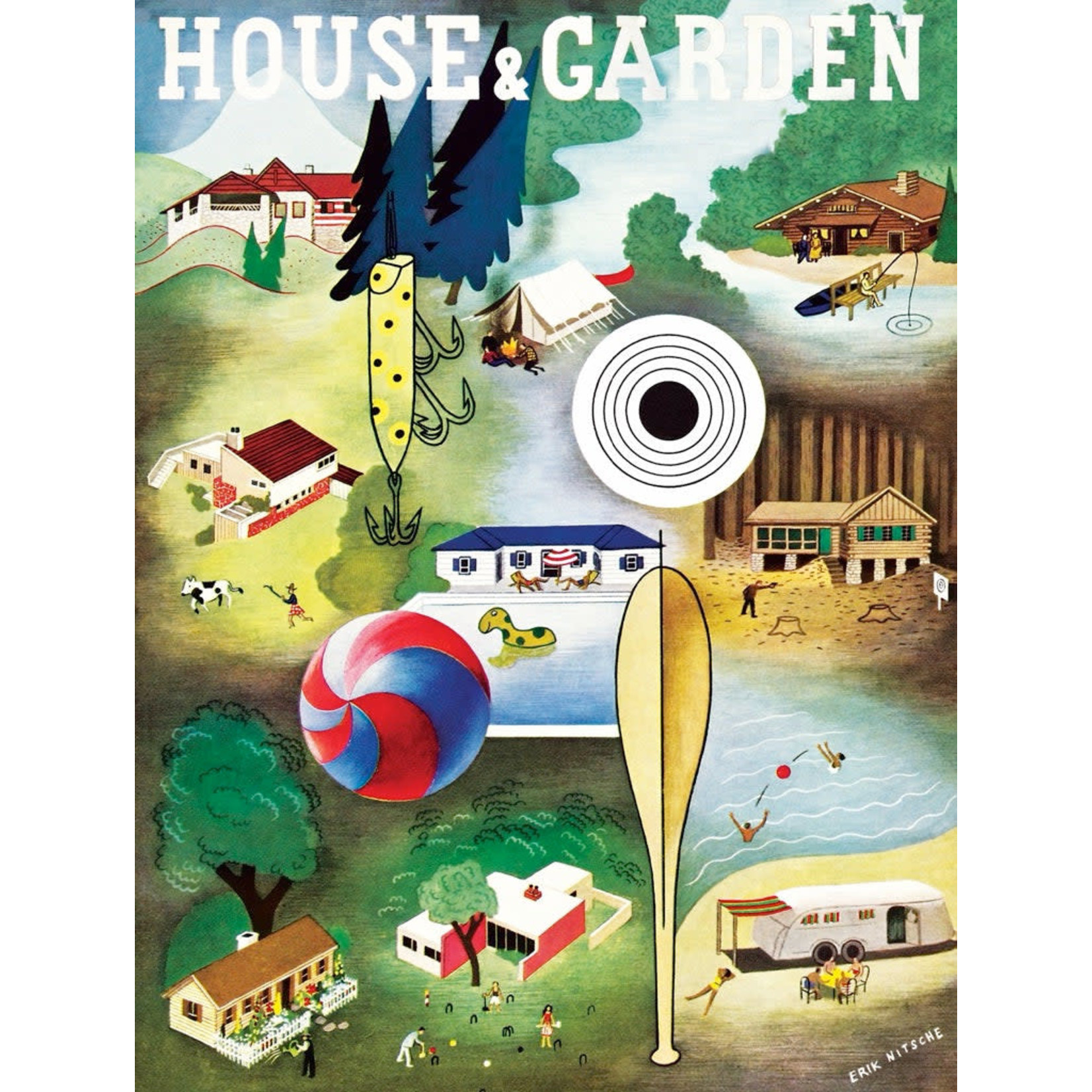 New York Puzzle Co House & Garden - Camps & Cottages 750 Piece Puzzle
