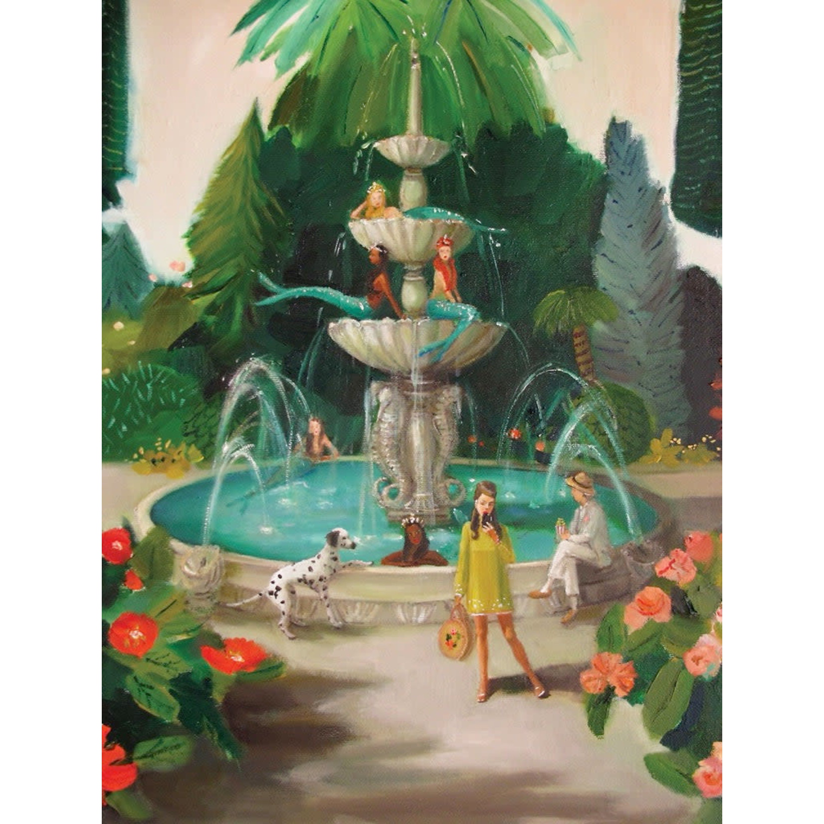 New York Puzzle Co Janet Hill Studio - Mermaid Fountain 1000 Piece Puzzle