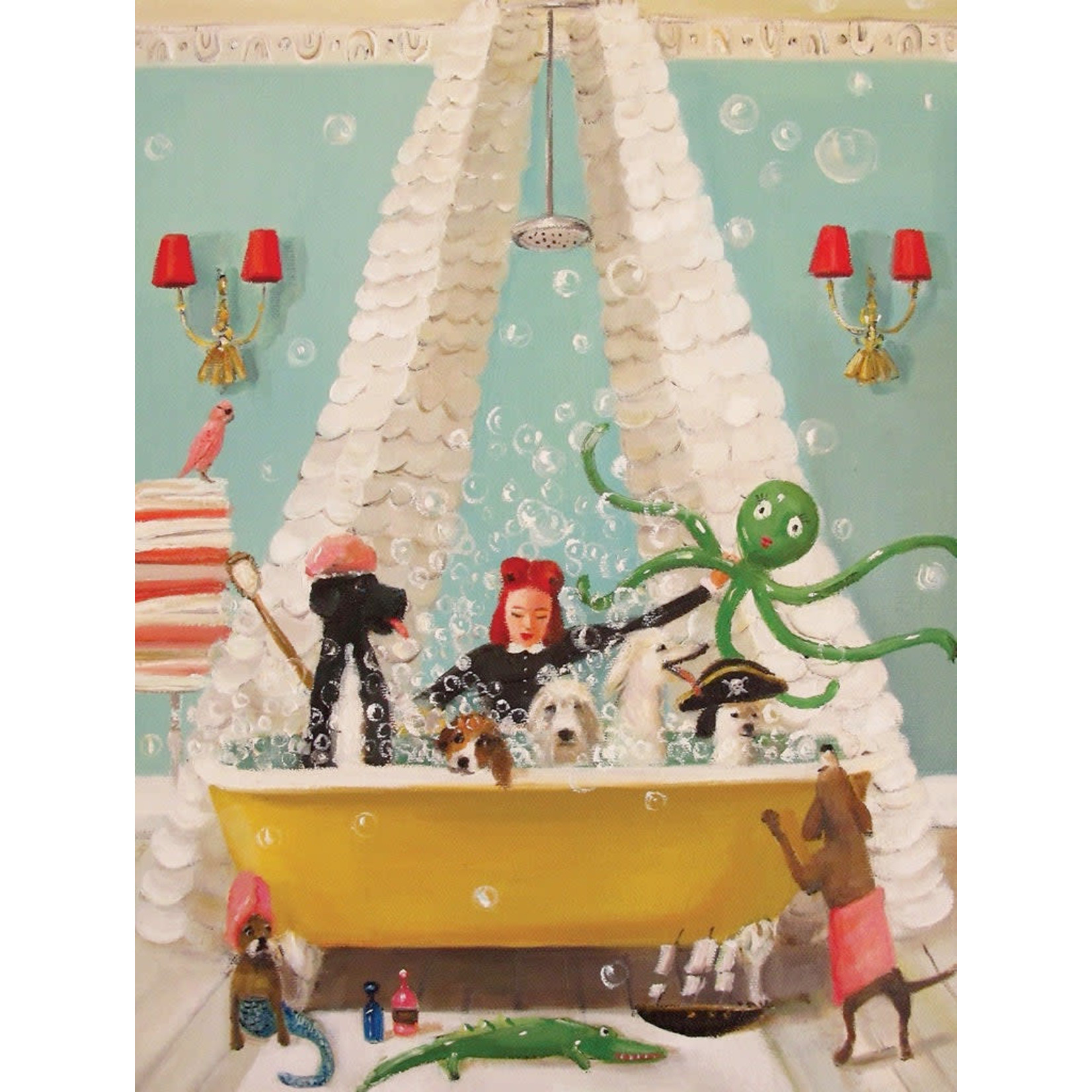 New York Puzzle Co Janet Hill Studio - Bubble Bath 1000 Piece Puzzle