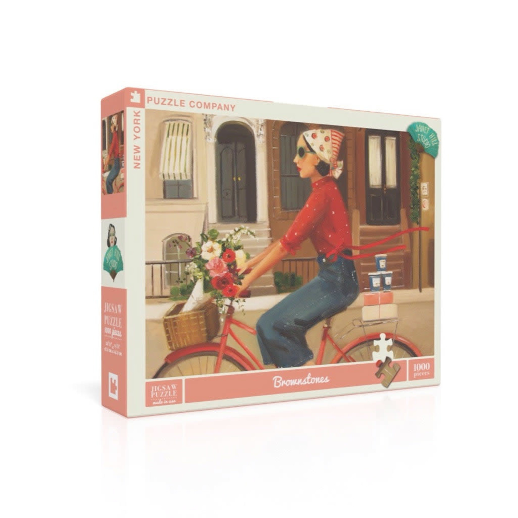 New York Puzzle Co Janet Hill Studio - Brownstones 1000 Piece Puzzle
