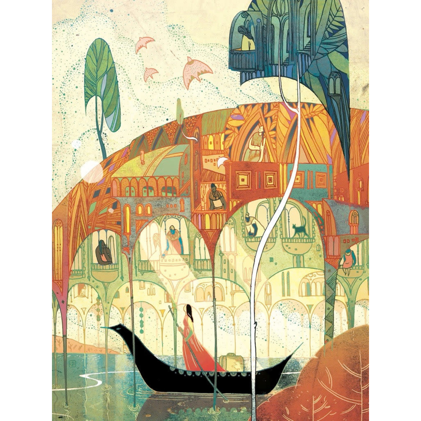 New York Puzzle Co Victo Ngai - Crossing Borders 1000 Piece Puzzle