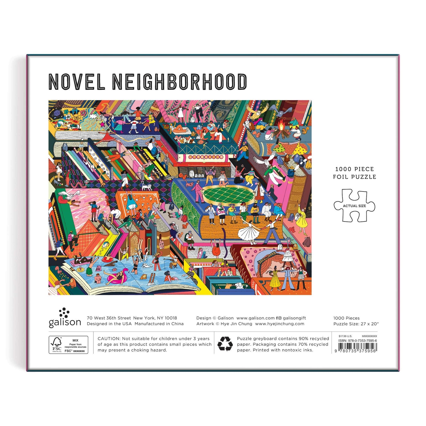 galison Novel Neighborhood 1000 Piece Foil Puzzle