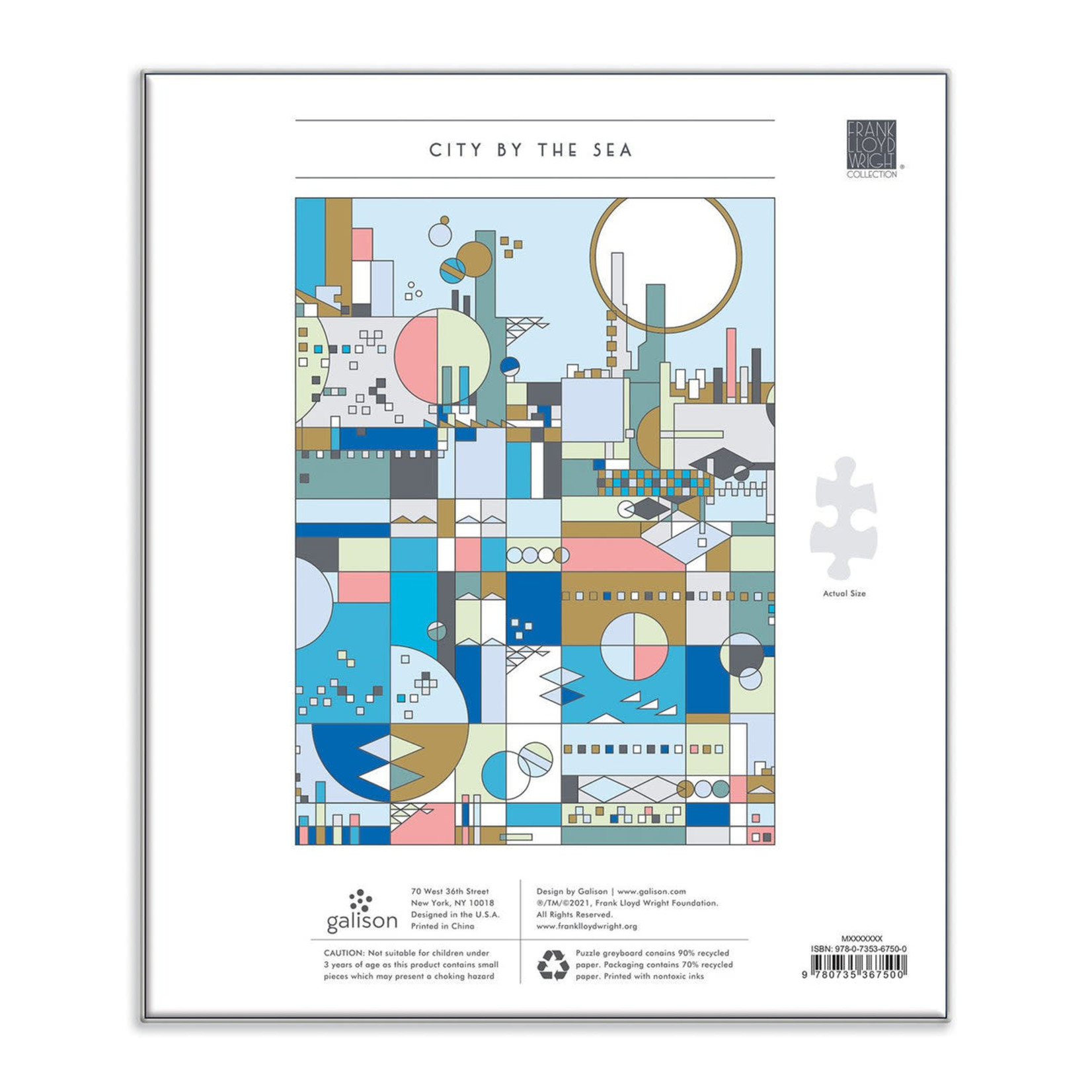 galison Frank Lloyd Wright - City By The Sea 1000 Piece Foil Puzzle