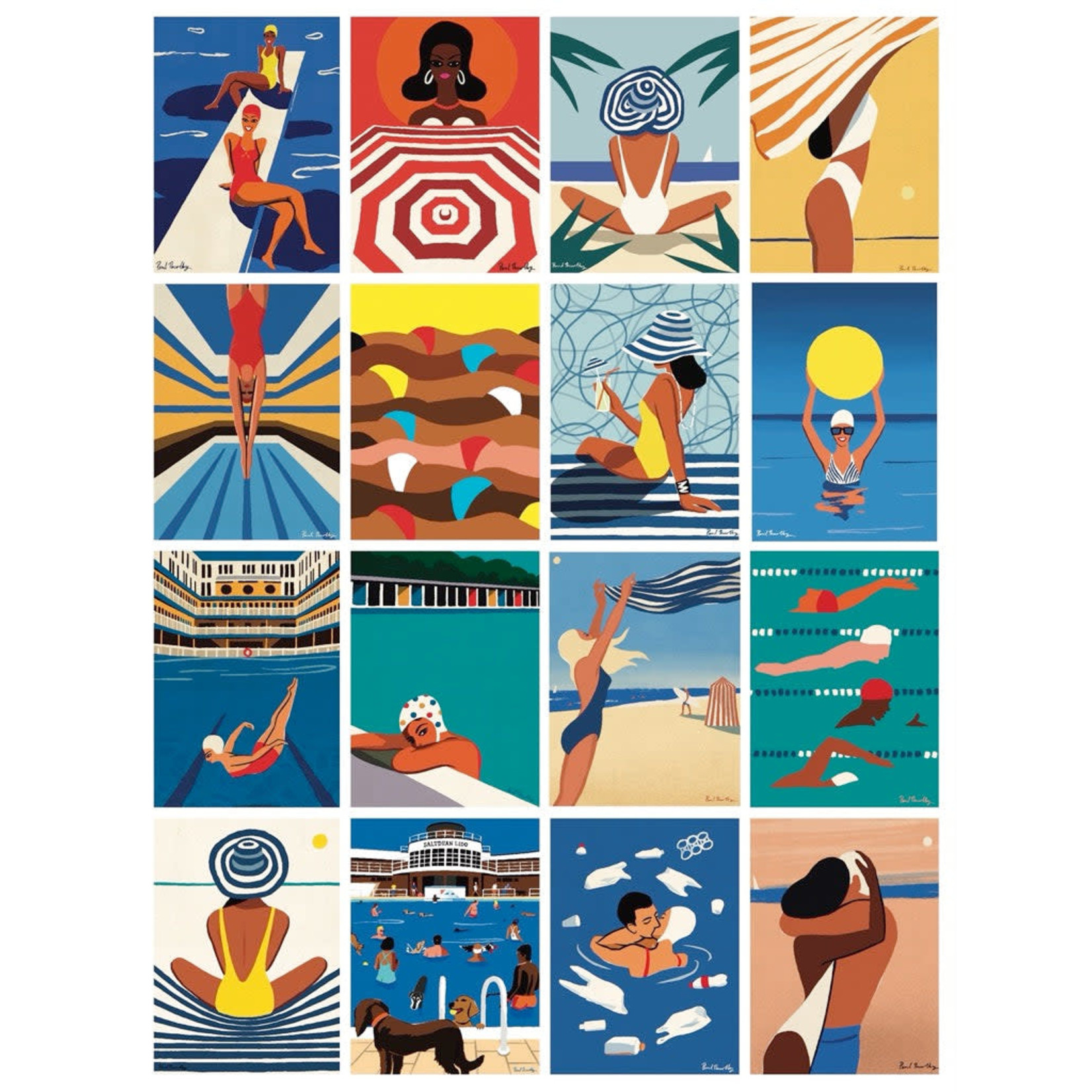 New York Puzzle Co Paul Thurlby - Bathing Beauties 1000 Piece Puzzle
