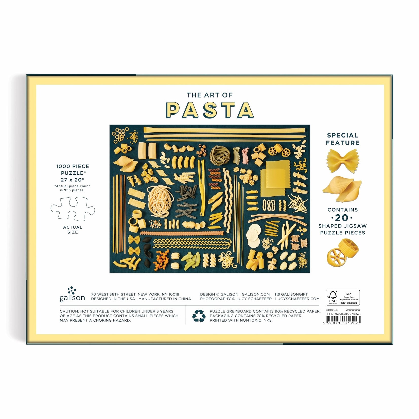 galison Art of Pasta, The 1000 Piece Puzzle with Shaped Pieces
