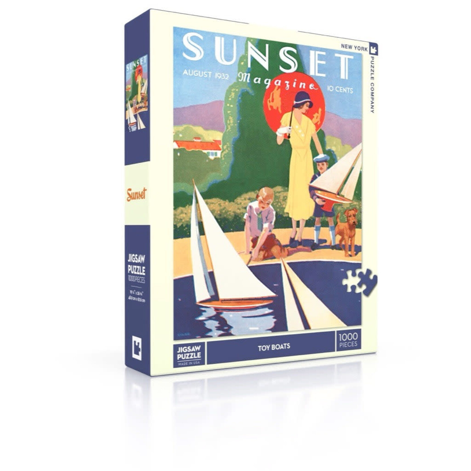 New York Puzzle Co Sunset - Toy Boats 1000 Piece Puzzle