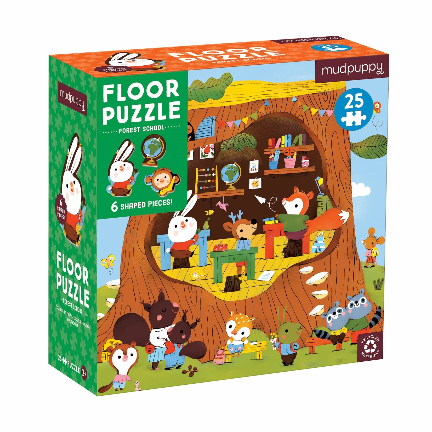 Mudpuppy Floor Puzzle with Shaped Pieces - Forest School 25 Piece