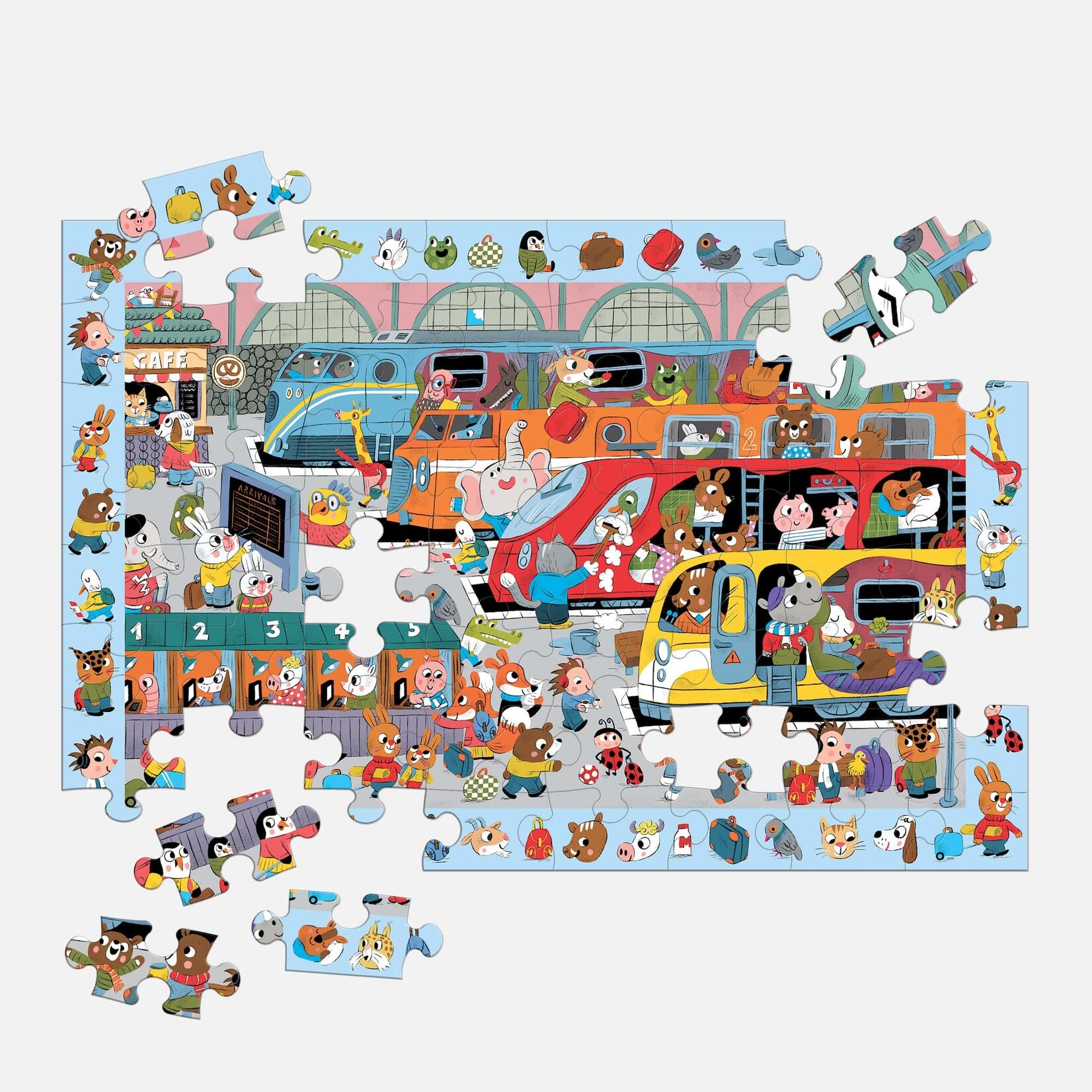 Mudpuppy Search & Find 64 Piece Puzzle - All Aboard! Train Station