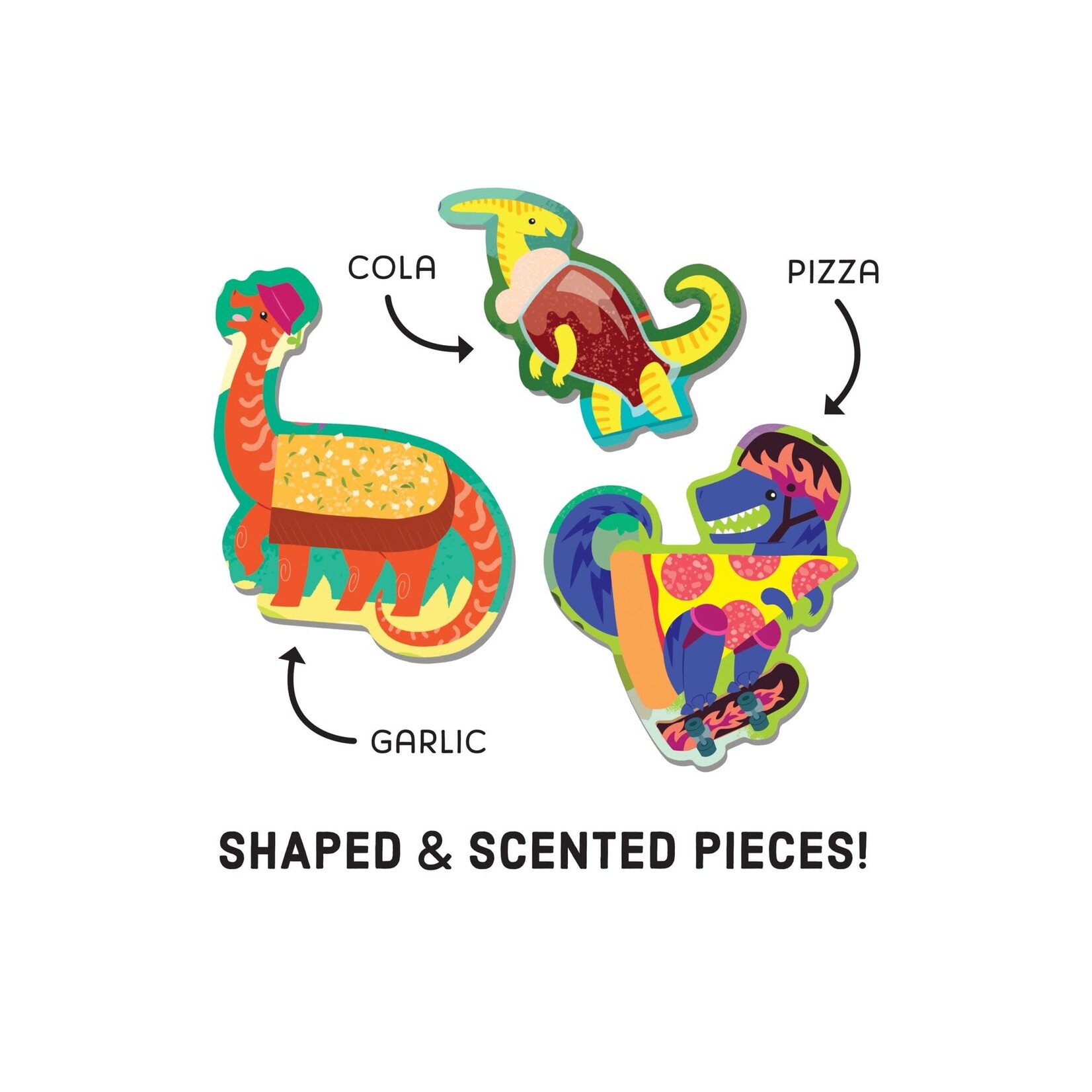 Mudpuppy Scratch & Sniff - Pizzasaurus 60 Piece Puzzle