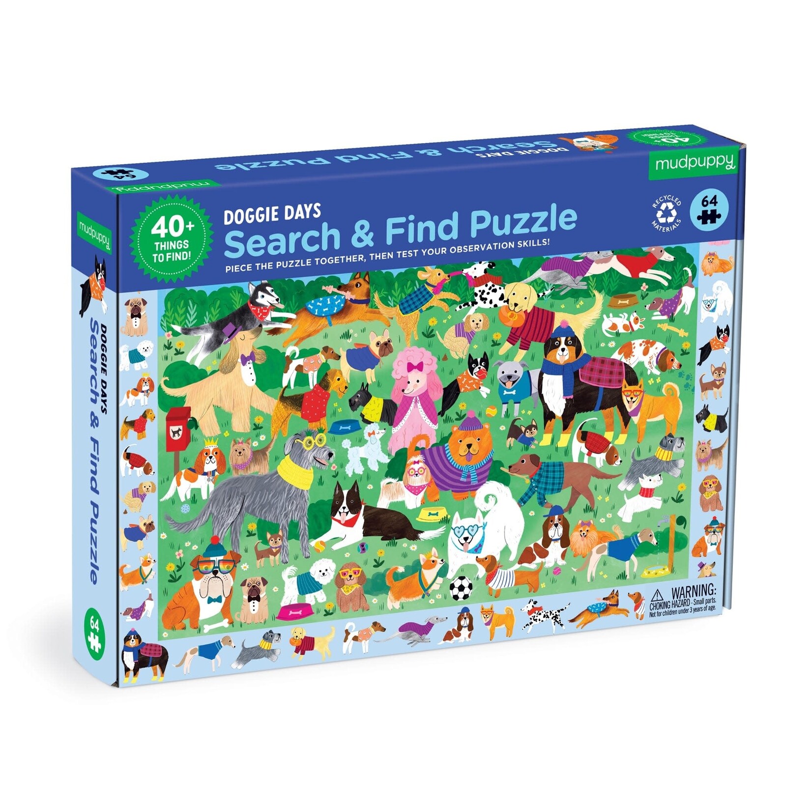 Mudpuppy Search and Find - Doggie Days 64 Piece  Puzzle