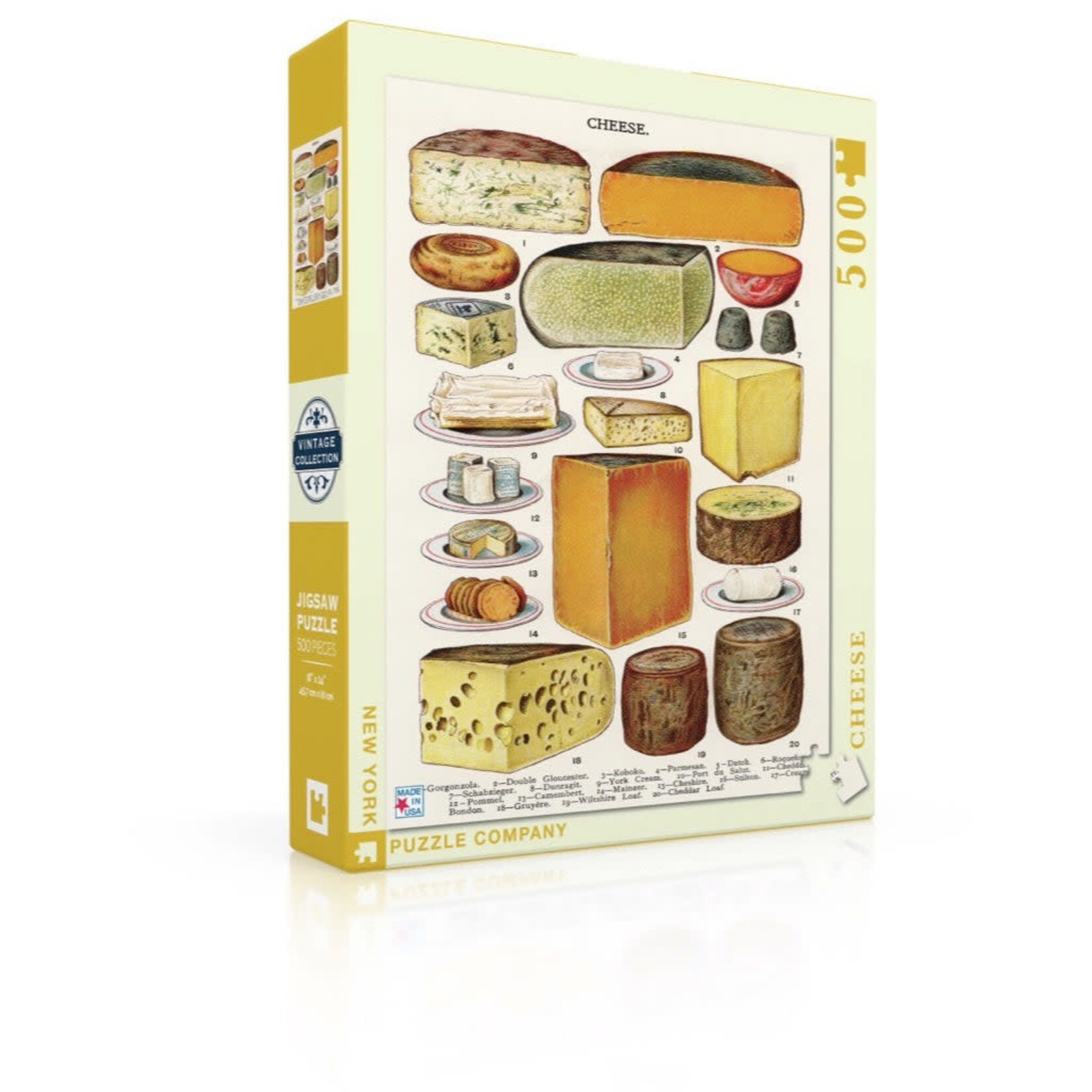 New York Puzzle Co Vintage Collection - Cheese 500 Piece Puzzle