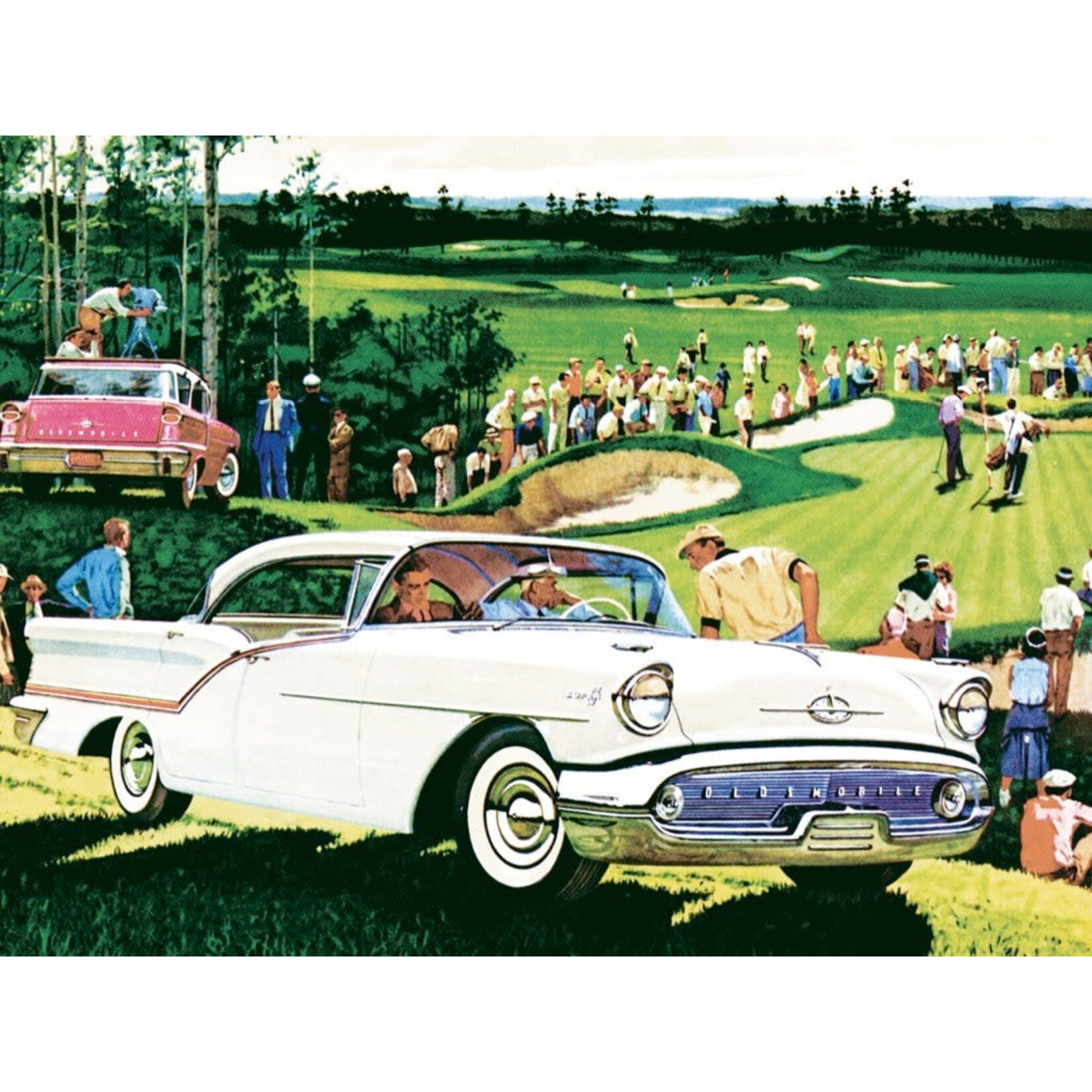 New York Puzzle Co General Motors - On the Green 1000 Piece Puzzle