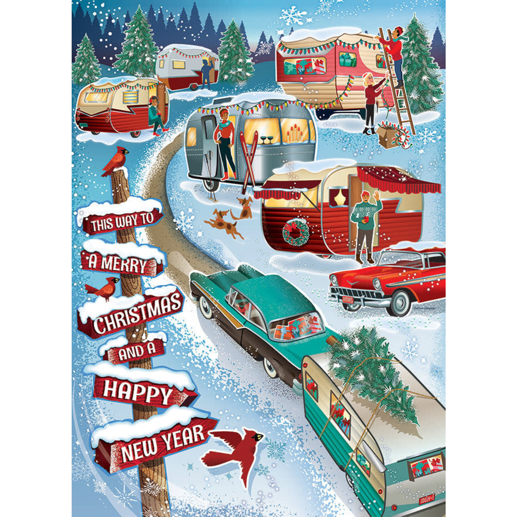 Cobble Hill Christmas Campers 1000 Piece Puzzle
