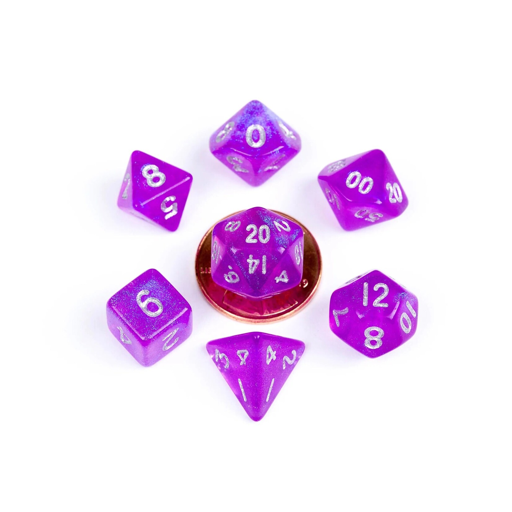 Fanroll 10mm Mini Poly Dice Set - Stardust Purple