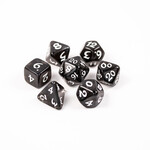 Die Hard Dice 7 Piece RPG Set - Elessia Essentials Black with White