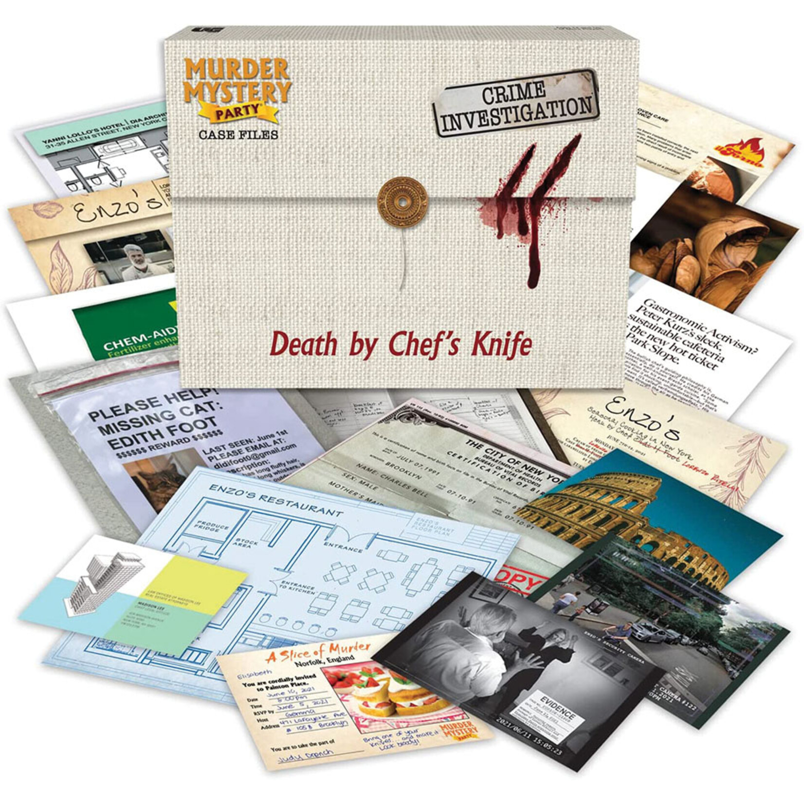 University Games Murder Mystery Party: Case Files - Death by Chef's Knife