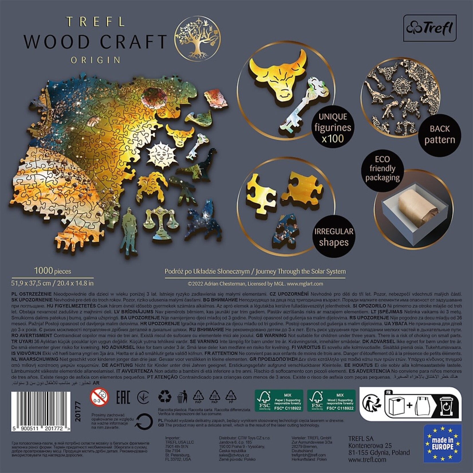 Trefl USA Woodcraft: Journey Through the Solar System 1000 Piece Puzzle